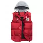 moncler doudoune sans manches a capuche mz201229 hoodie gray red